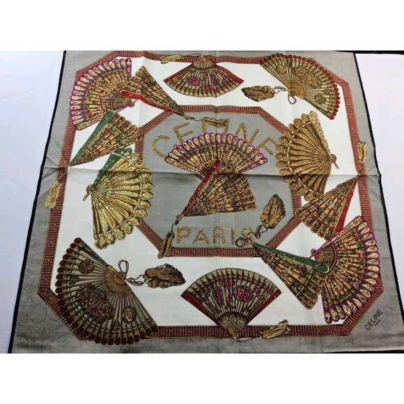 Celine Paris Cotton Handkerchief Neckerchief Bandana Scarf - Picture 1 of 4